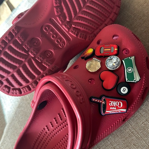 Red Crocs with Charms - Picture 2 of 2